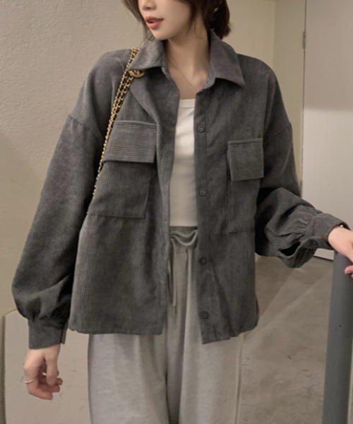 FAVORITO カバーオール コーデュロイシャツジャケット レディース