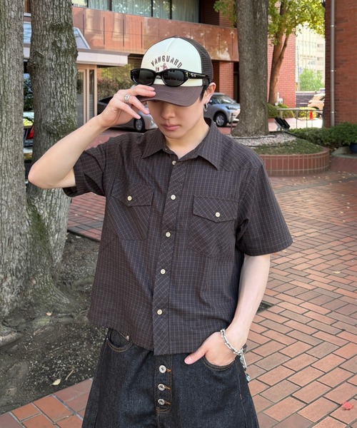 ADAMASTE アロハシャツ シャツ Western Check Short Shirt