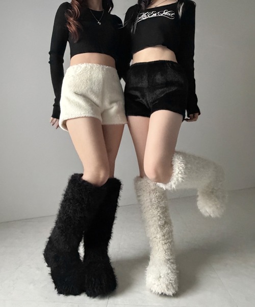 me+em select（ミームセレクト） ブーツ 「 2color 」厚底フェイク