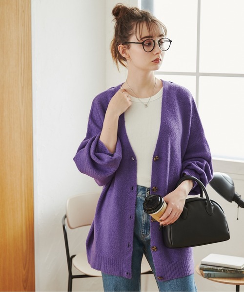 ANGIE ニットカーディガン FREE オレンジ レディース : ZOZOTOWN Yahoo