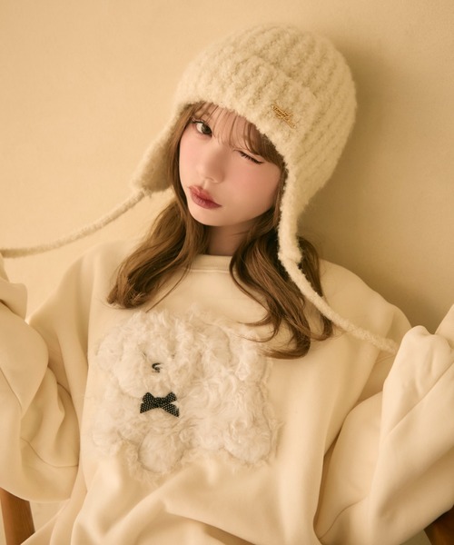 「TITTY&CO.」 ニットキャップ FREE アイボリー レディース_画像4