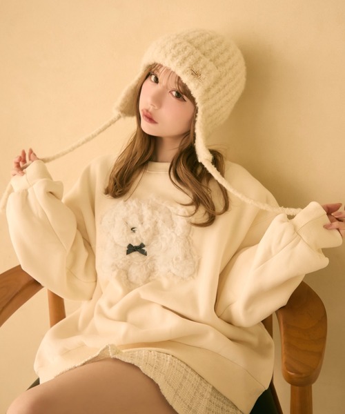 「TITTY&CO.」 ニットキャップ FREE アイボリー レディース_画像6