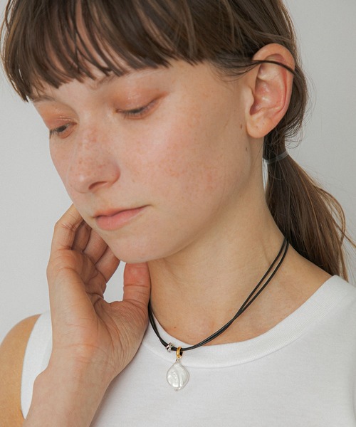 LAPUIS（ラピュイ） チョーカー Pearl Leather choker レディース 