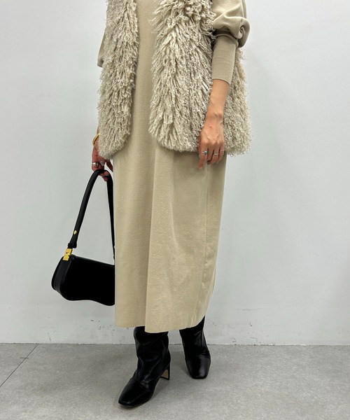 「LOUNGEDRESS」 ニットワンピース FREE ブラック レディース_画像6