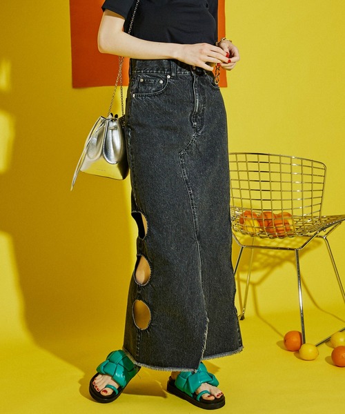 「MAISON SPECIAL」 デニムスカート 38 ブルー レディースの画像