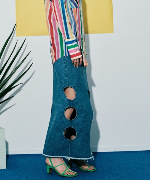 「MAISON SPECIAL」 デニムスカート 38 ブルー レディースの画像