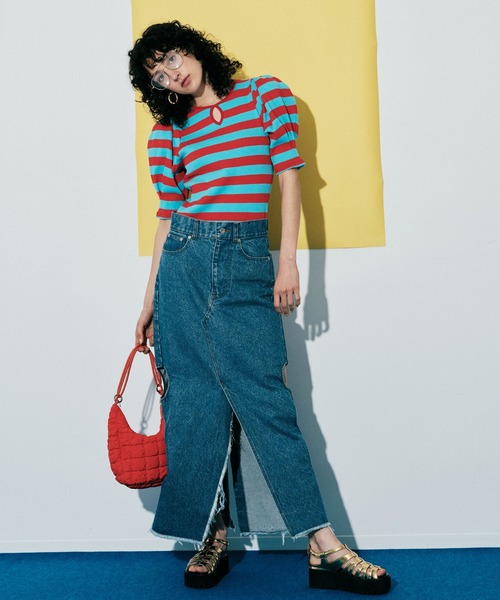 「MAISON SPECIAL」 デニムスカート 38 ブルー レディースの画像