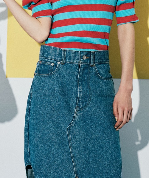 「MAISON SPECIAL」 デニムスカート 38 ブルー レディースの画像