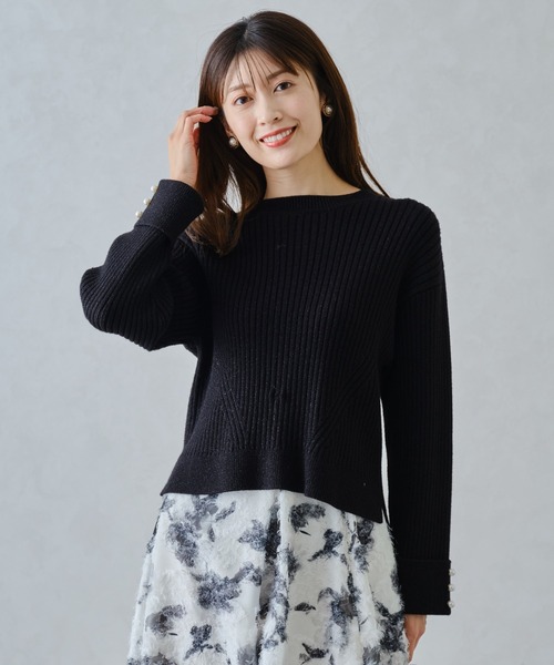 「MISCH MASCH」 長袖ニット フリ- グレー レディース_画像3