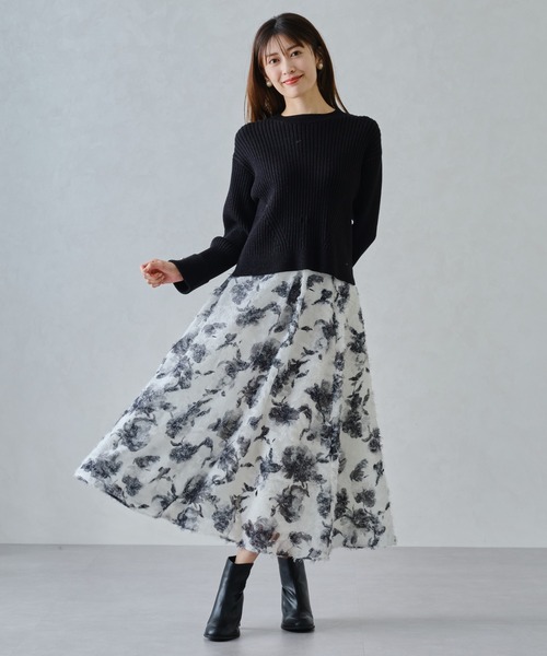 「MISCH MASCH」 長袖ニット フリ- グレー レディース_画像7
