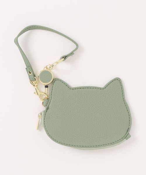 savings challeng スクエア ねこ Nj_saving SVEC（シュベック） コインケース 猫シルエットマルチケース