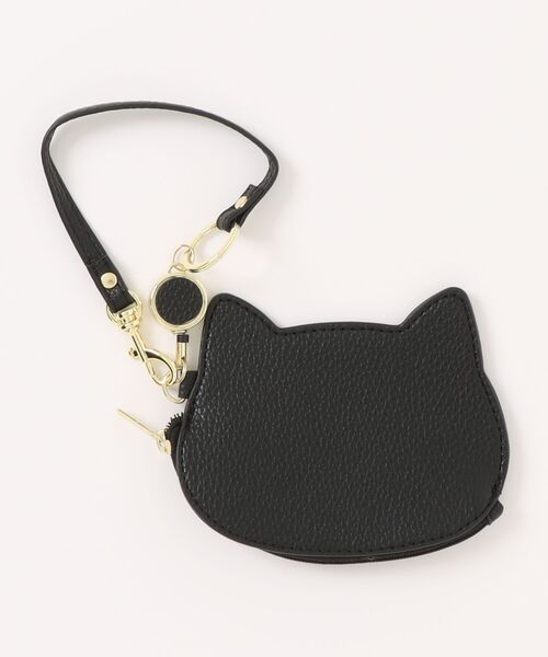 savings challeng スクエア ねこ Nj_saving SVEC（シュベック） コインケース 猫シルエットマルチケース