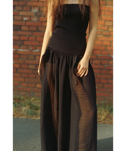 ワンピース 「CURRENTAGE/カレンテージ」Tube Top Pleats Dress