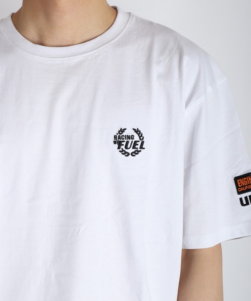tシャツ 76 ワンポイント刺繍 半袖Tシャツ バック無地 シンプルロゴTEE