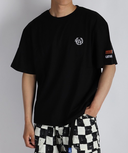 tシャツ 76 ワンポイント刺繍 半袖Tシャツ バック無地 シンプルロゴTEE
