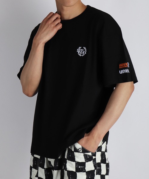 tシャツ 76 ワンポイント刺繍 半袖Tシャツ バック無地 シンプルロゴTEE