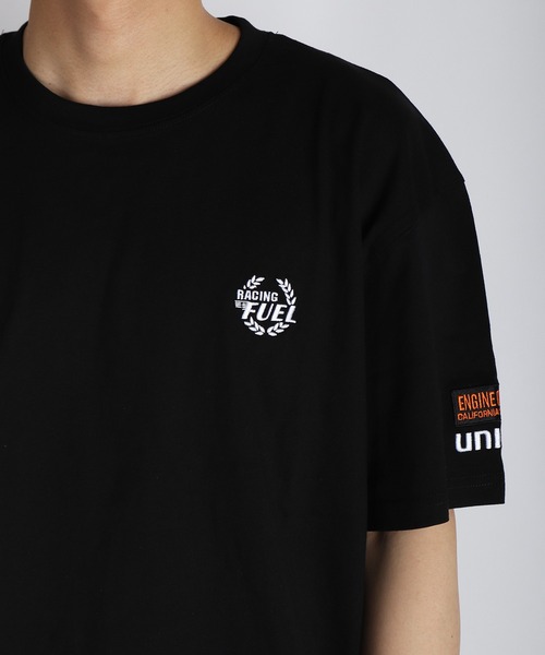 tシャツ 76 ワンポイント刺繍 半袖Tシャツ バック無地 シンプルロゴTEE