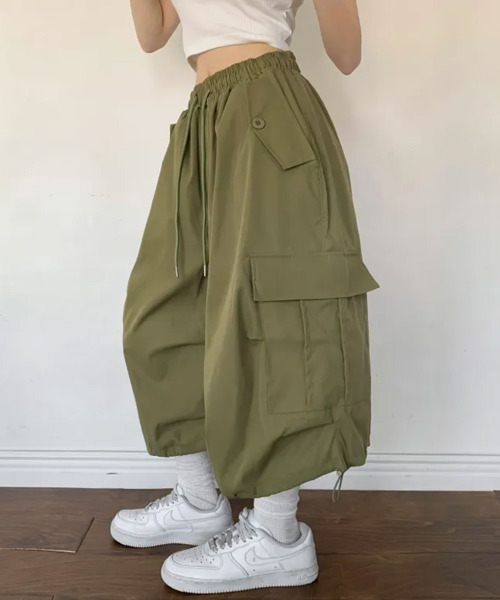 ハーフパンツ ワイドパンツ カーゴパンツ ワイド カーゴ バミューダ