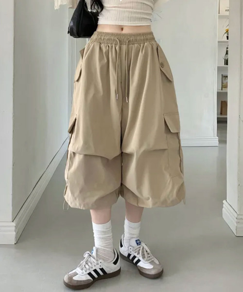 ハーフパンツ ワイドパンツ カーゴパンツ ワイド カーゴ バミューダ