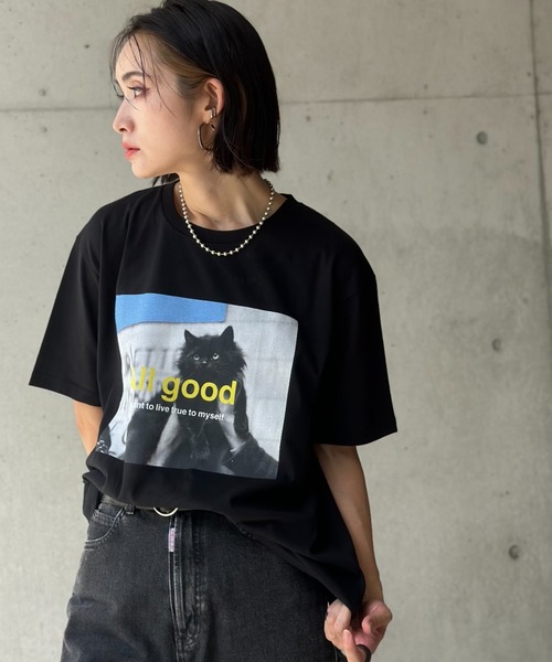 「L.H.P」 半袖Tシャツ X-LARGE ブラック レディース_画像2
