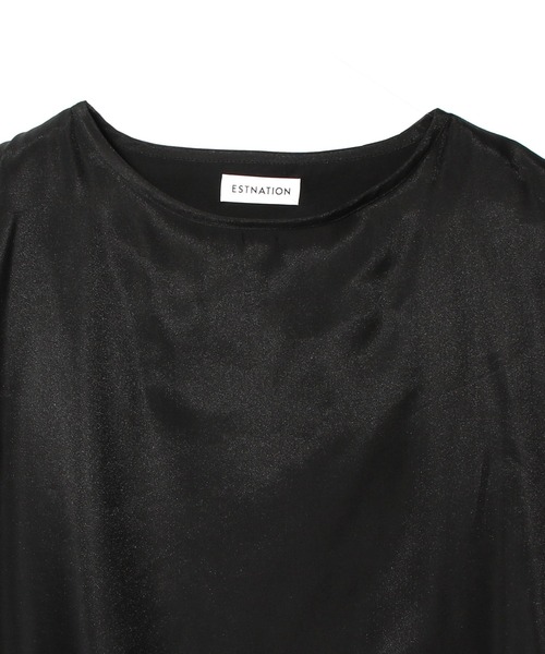 tシャツ ESTNATION / シフォンドッキング ノースリーブカットソー「EXCLUSIVE」 レディースの画像