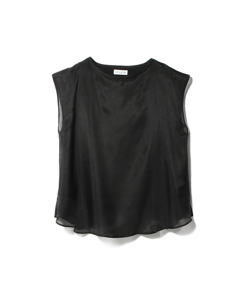 tシャツ ESTNATION / シフォンドッキング ノースリーブカットソー「EXCLUSIVE」 レディースの画像