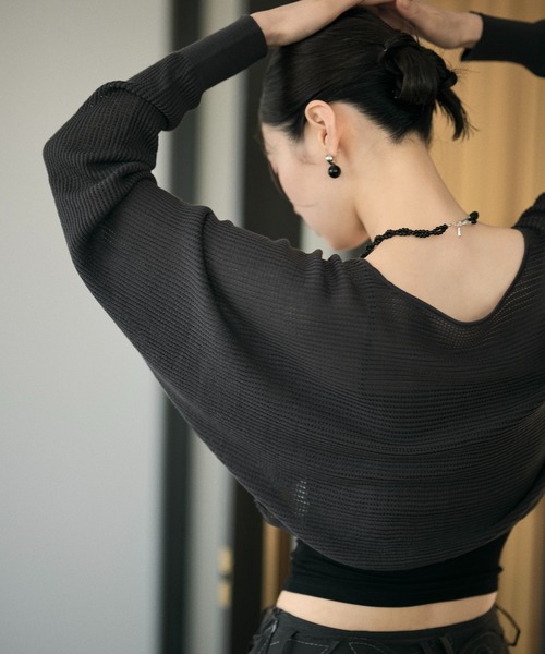 カーディガン 2way sheer mesh bolero cardigan / 2wayシアーメッシュ