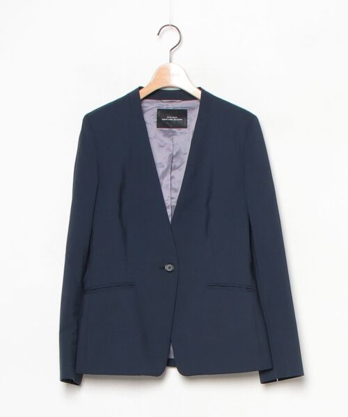 green label relaxing ノーカラージャケット ネイビー 40 green label relaxing（グリーンレーベルリラクシング） ノーカラー