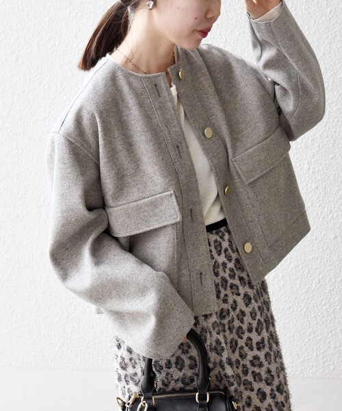 SHIPS any 「SHIPS any」 ノーカラージャケット ONE SIZE ライトグレー 