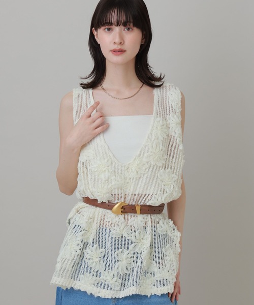 LAKOLE（ラコレ） ベスト ジレ 2WAY刺繍レースベスト / 692962