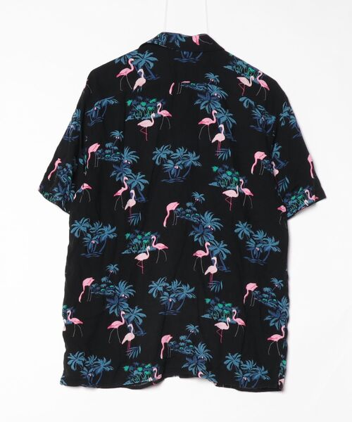 「Hollister」 花柄半袖シャツ L ブラック メンズ_画像2