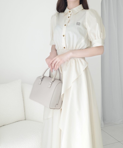 「mily bilet」 7分袖ワンピース X-LARGE ネイビー レディース_画像3