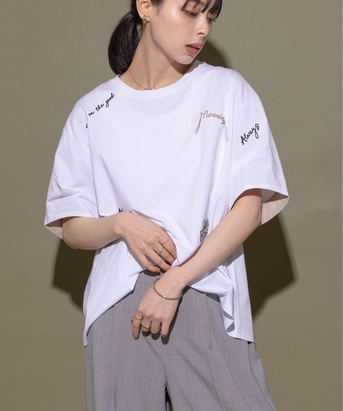 「Eimee Law」 半袖Tシャツ 38 オフホワイト レディース_画像5