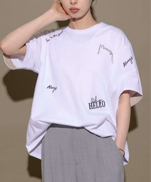 「Eimee Law」 半袖Tシャツ 38 オフホワイト レディース_画像7