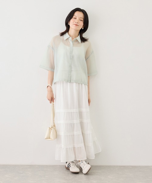 ROPE' PICNIC（ロペ ピクニック） ブラウス シャツ シアーパールハーフ