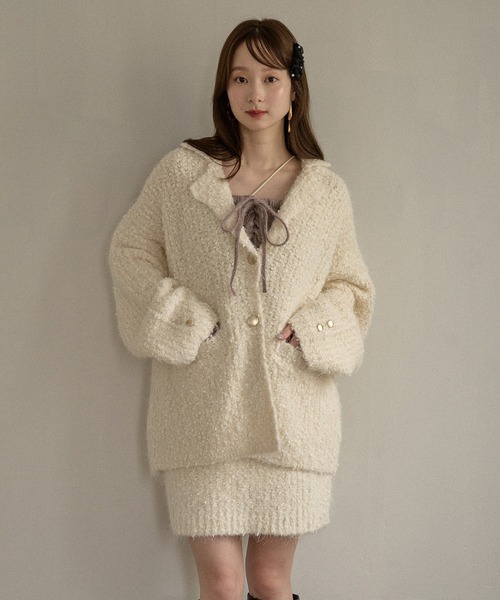 セットアップ glitter melange knit set up / グリッターメランジニットセットアップ レディース | mideal | 01