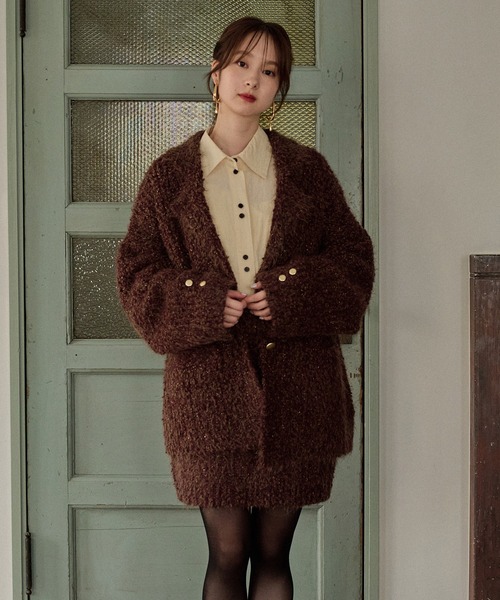 セットアップ glitter melange knit set up / グリッターメランジニットセットアップ レディース | mideal | 06