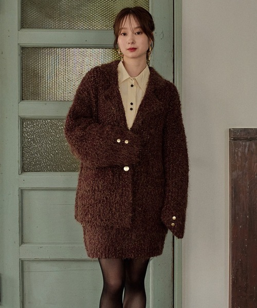 セットアップ glitter melange knit set up / グリッターメランジニットセットアップ レディース | mideal | 07
