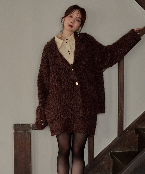 セットアップ glitter melange knit set up / グリッターメランジニットセットアップ レディース | mideal | 05