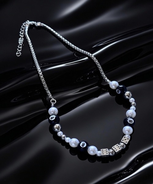 1004ST ネックレス 「1004ST」スマイル ビーズ パール ネックレス (MA