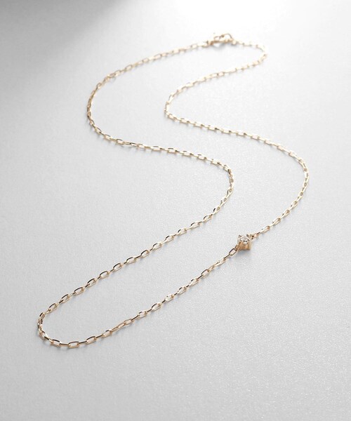 ココシュニック　K10 ホワイト ネックレス COCOSHNIK（ココシュニック） ネックレス K10ホワイトトパーズスクエア