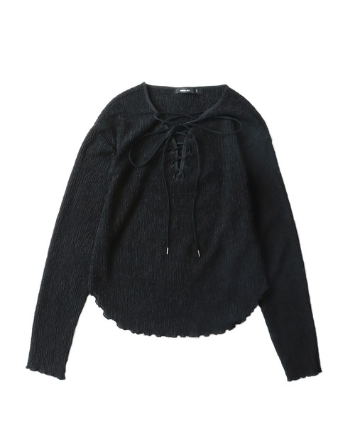 tシャツ wrincle boucle string pull(リンクルブークレストリングプルオーバー) レディース