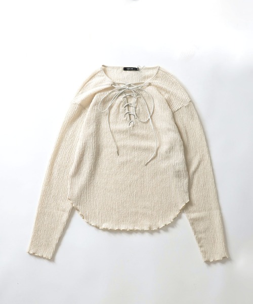 tシャツ wrincle boucle string pull(リンクルブークレストリングプルオーバー) レディース tシャツ wrincle boucle string pull(リンクルブークレ