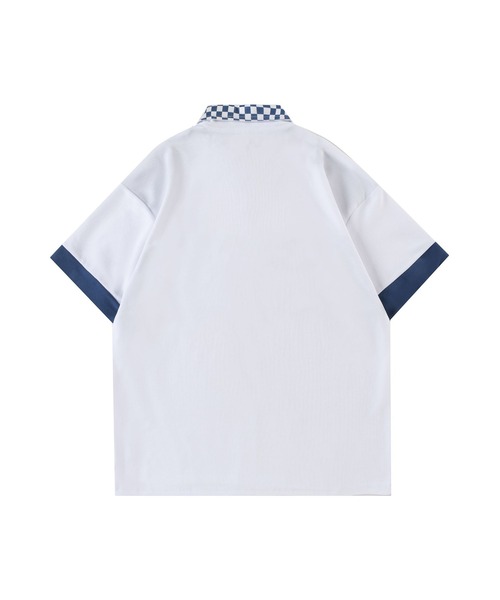tシャツ HOOK -original- レーシング風ブロックチェック切り替え半袖