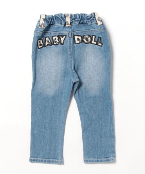 BABYDOLL パンツ 王冠 ロゴ ワッペン デニム ロングパンツ 8833K