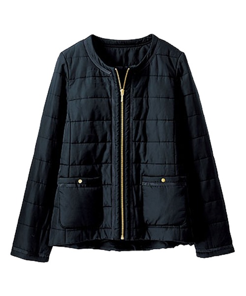 【新品未使用】GLIMCLAP　ベルベットノーカラージャケット　ワイン　カンビオ mj10422-Star Pattern Quilted Collarless Jacket ノーカラー
