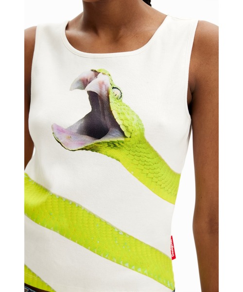 tシャツ Tyler McGillivaryのノースリーブTシャツ レディース Desigual tシャツ 「Desigual x Tyler McGillivary」スネーク