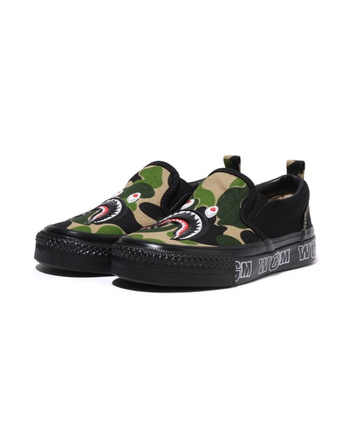 A BATHING APE（アベイシングエイプ） スリッポン ABC CAMO SHARK 