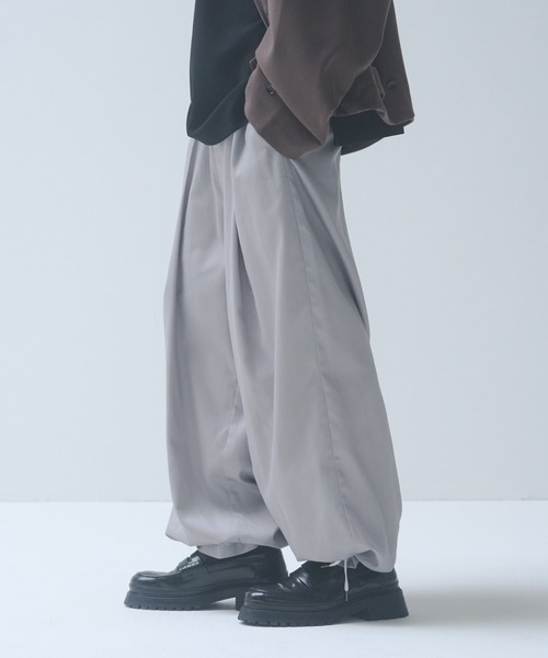 ワイド スウェットパンツ ドローストリング ゆったり 2色 hr9777 ドローストリング スウェットパンツ | EYARN