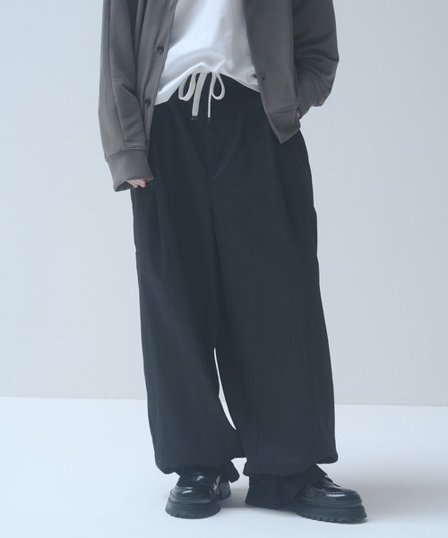 DOOPZ パンツ Drawstring tuck wide pants - ドローストリング